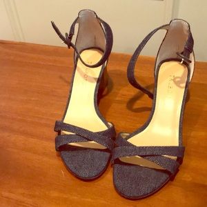 Talbots Denim Sandals w/ wooden heel